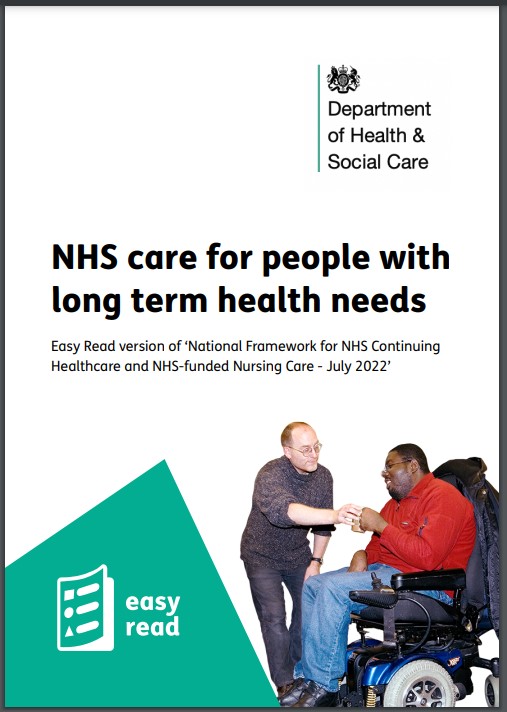 Image with link to the NHS Continuing care Easy Read booklet